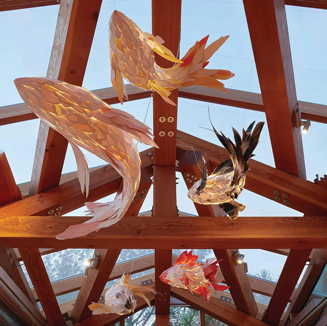 Sculptural fish chandelier for modern interiors