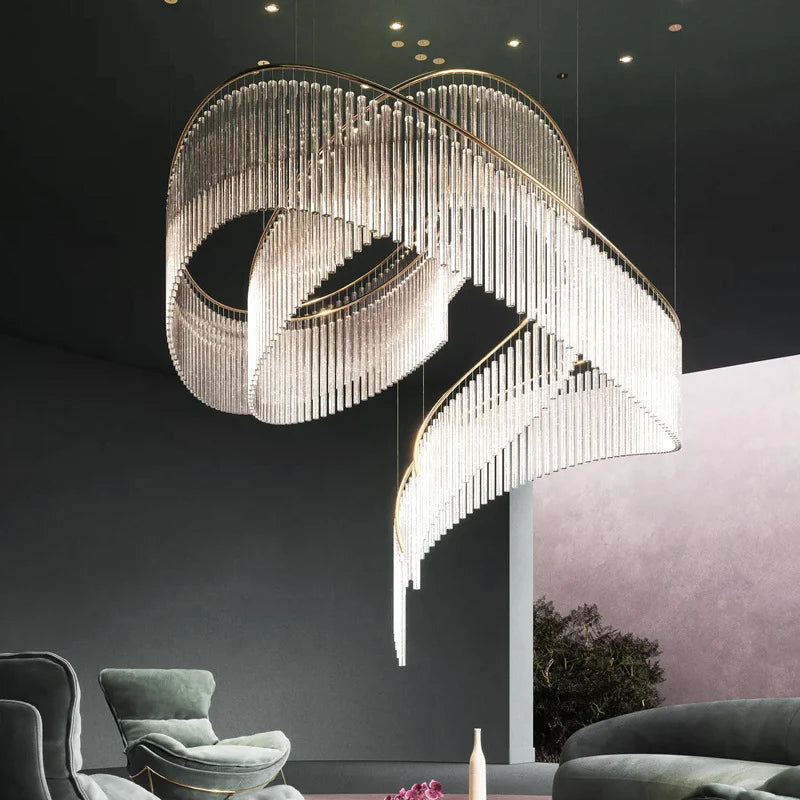 Luxury Ribbon Crystal Chandelier: Elevate Your Space with Elegant Light