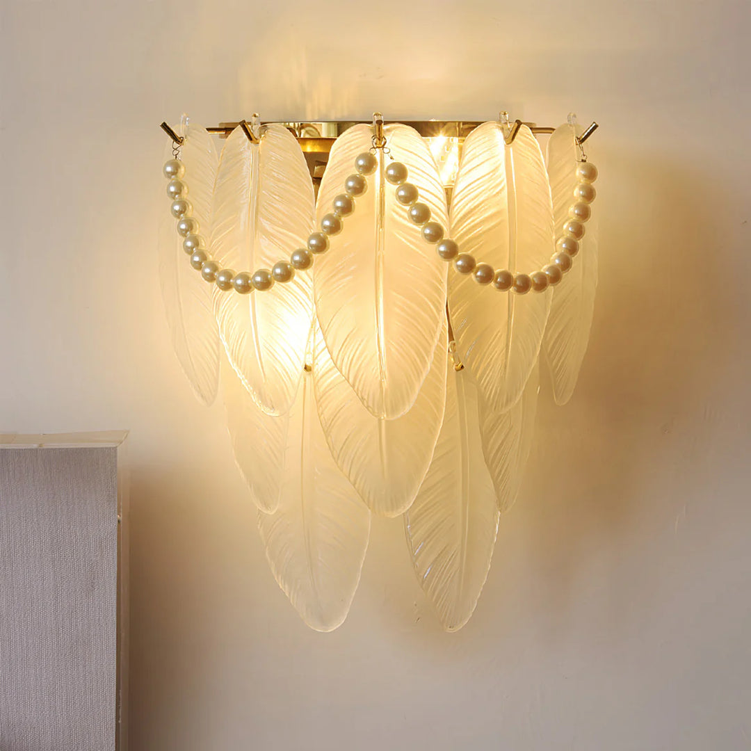 Discover the Elegance of the French Pearl Feather Wall Lamp