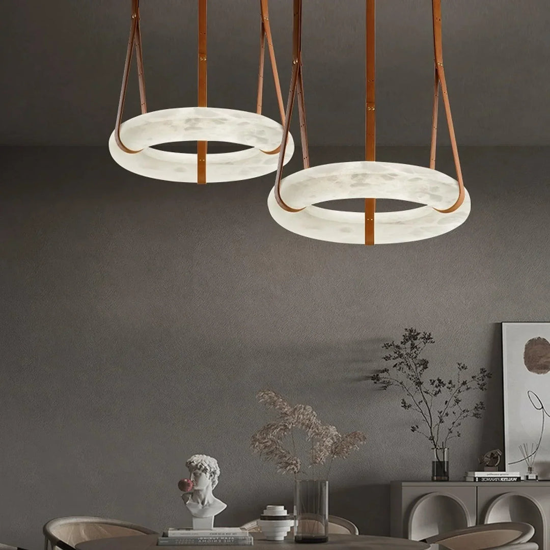 Oslo Alabaster Pendant Light in modern dining room interior