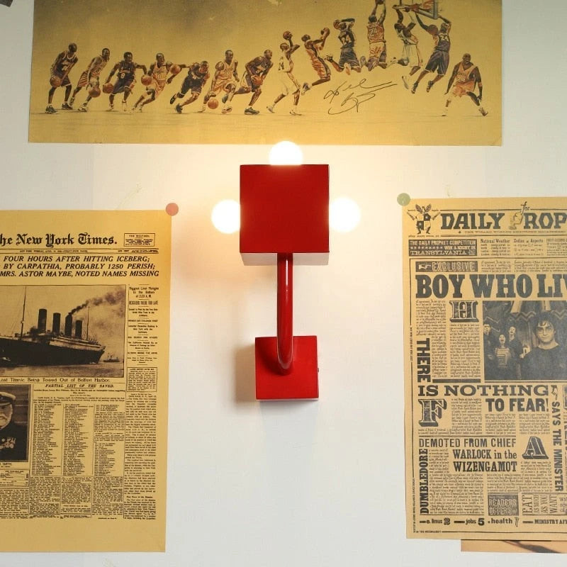 Title: The Red Cube Wall Lamp: A Bold Choice for Modern Home Lighting Design