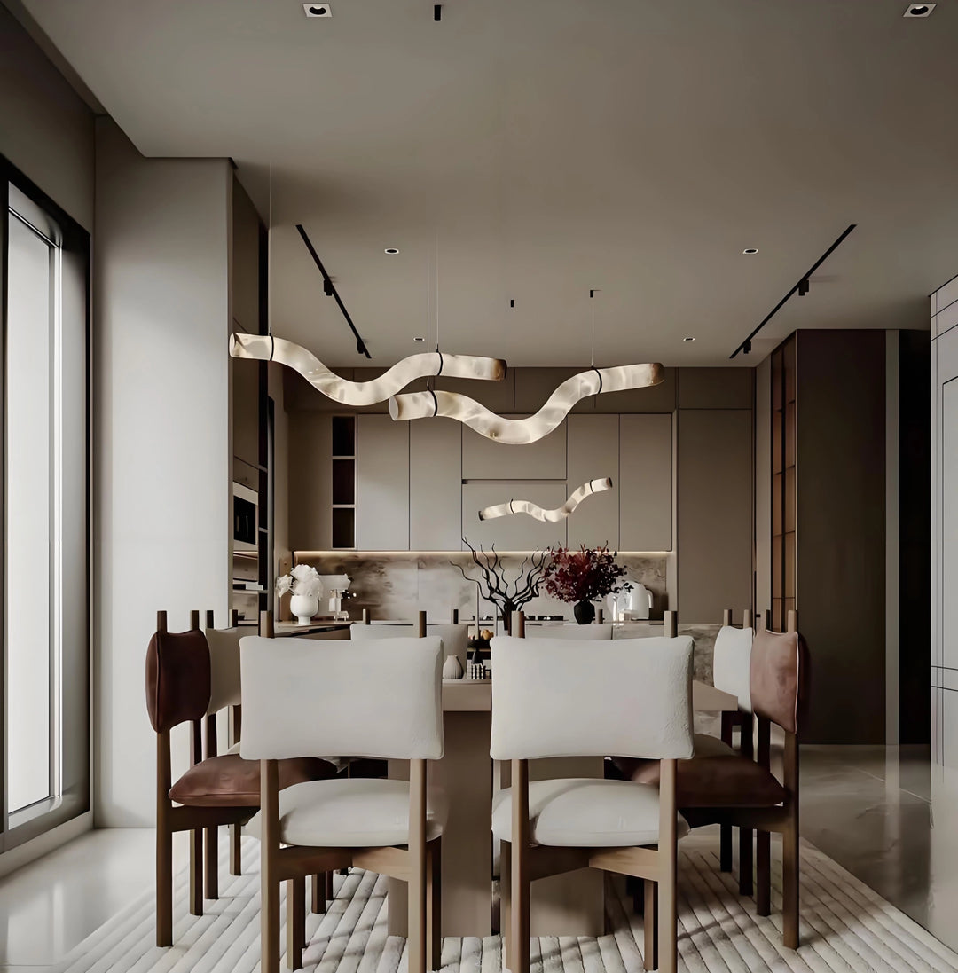 3_Alabaster_Pendant_Lights_Decorates_a_modern_living_room