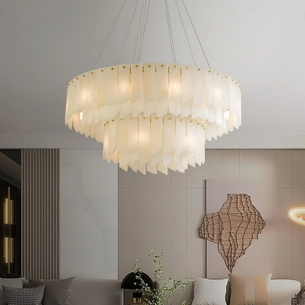 Alabaster Cascade Tiered Chandelier 1