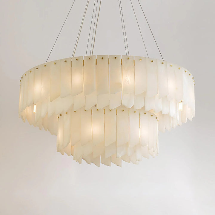 Alabaster Cascade Tiered Chandelier 12