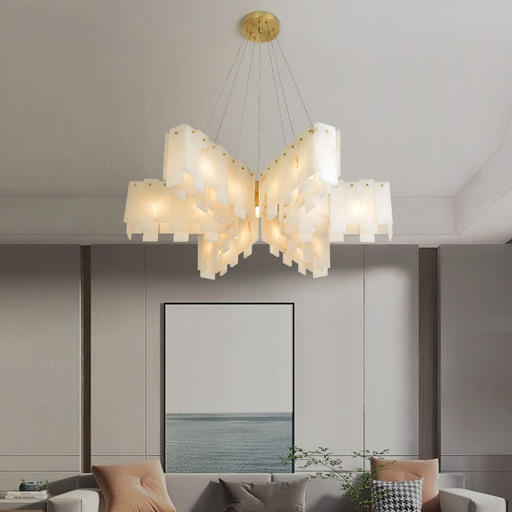 Alabaster Cascade Tiered Chandelier 5