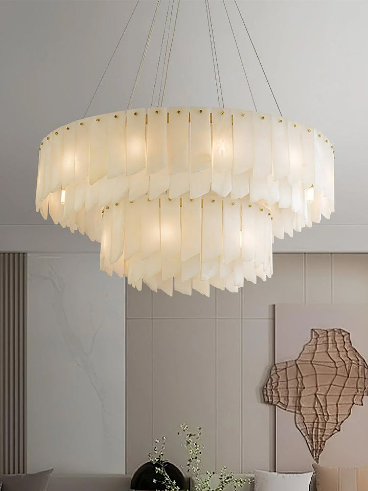 Alabaster Cascade Tiered Chandelier 7