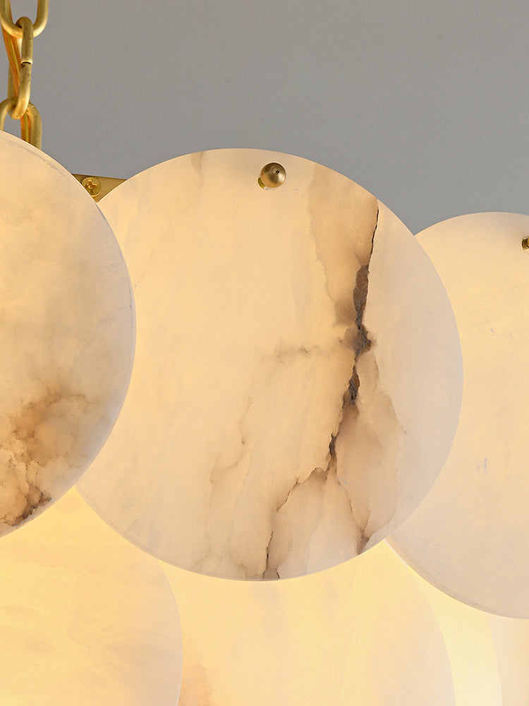 Alabaster Shell Brass Chandelier – Dekoorlight
