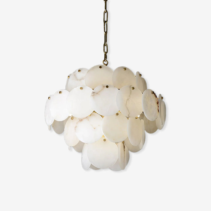 Alabaster Shell Brass Chandelier 13