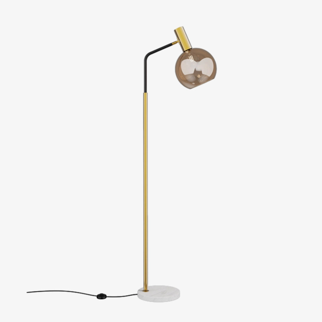 Amber Glass Floor Lamp Gold