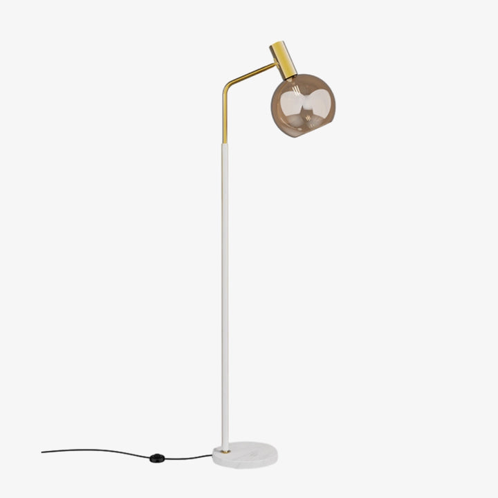 Amber Glass Floor Lamp White