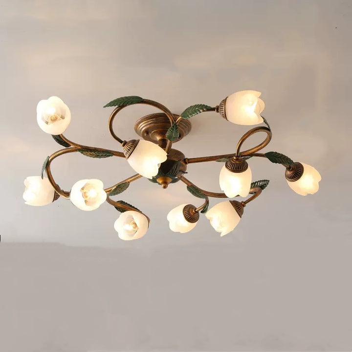 Amerikaanse stijl bloemenplafondlamp