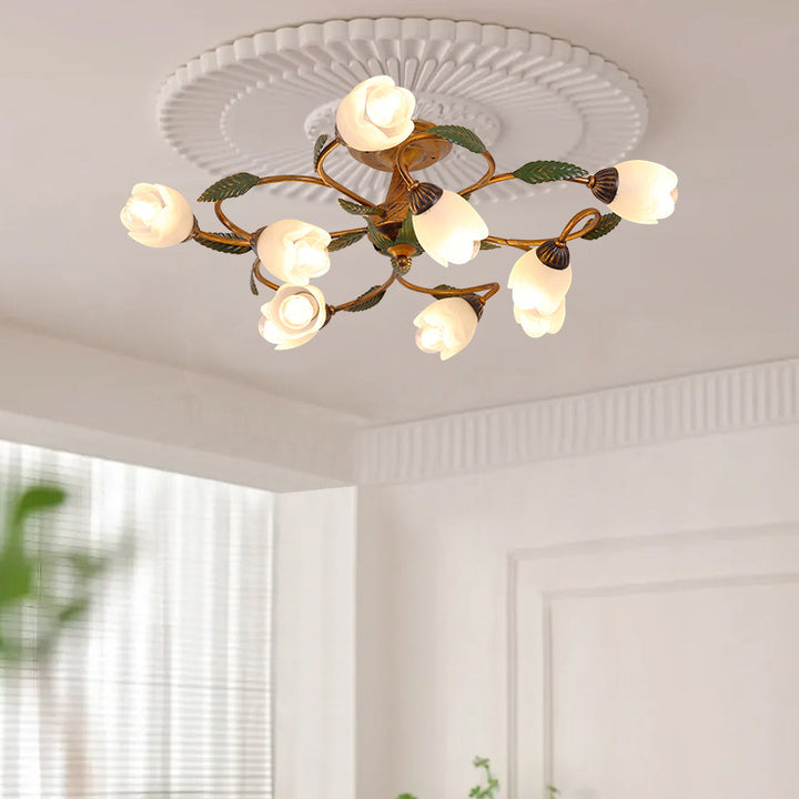 Americanstyle Flower Ceiling Lamp_10