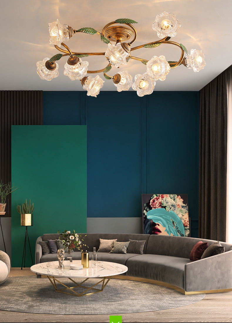 Americanstyle Flower Ceiling Lamp_12