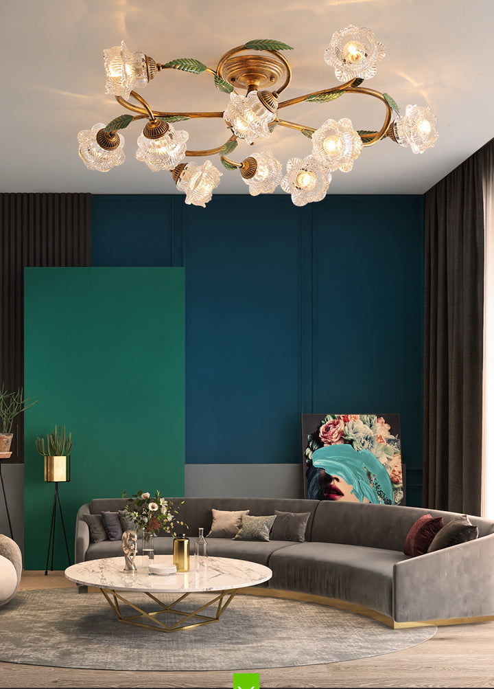 Americanstyle Flower Ceiling Lamp_12