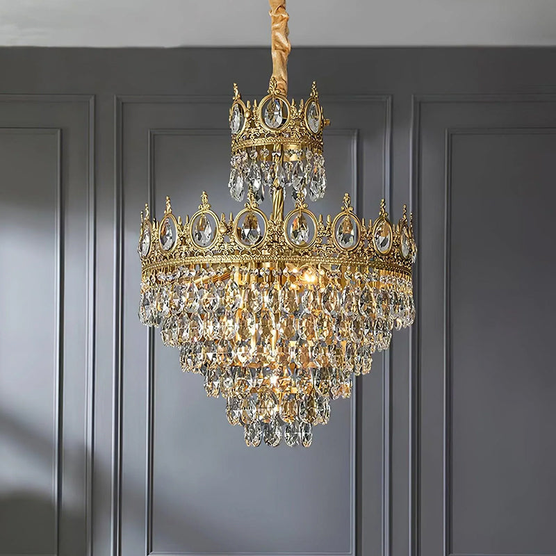 Antique Crown Crystal Chandelier 12