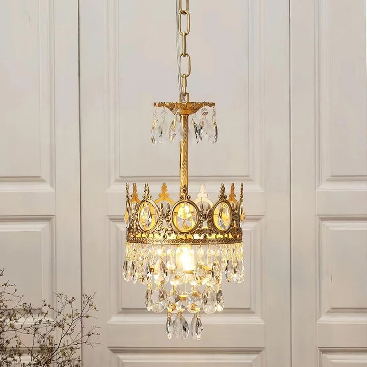 Antique Crown Crystal Chandelier 13