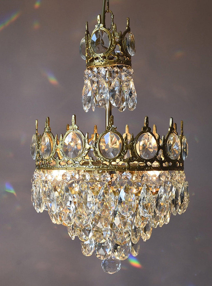 Antique Crown Crystal Chandelier 15