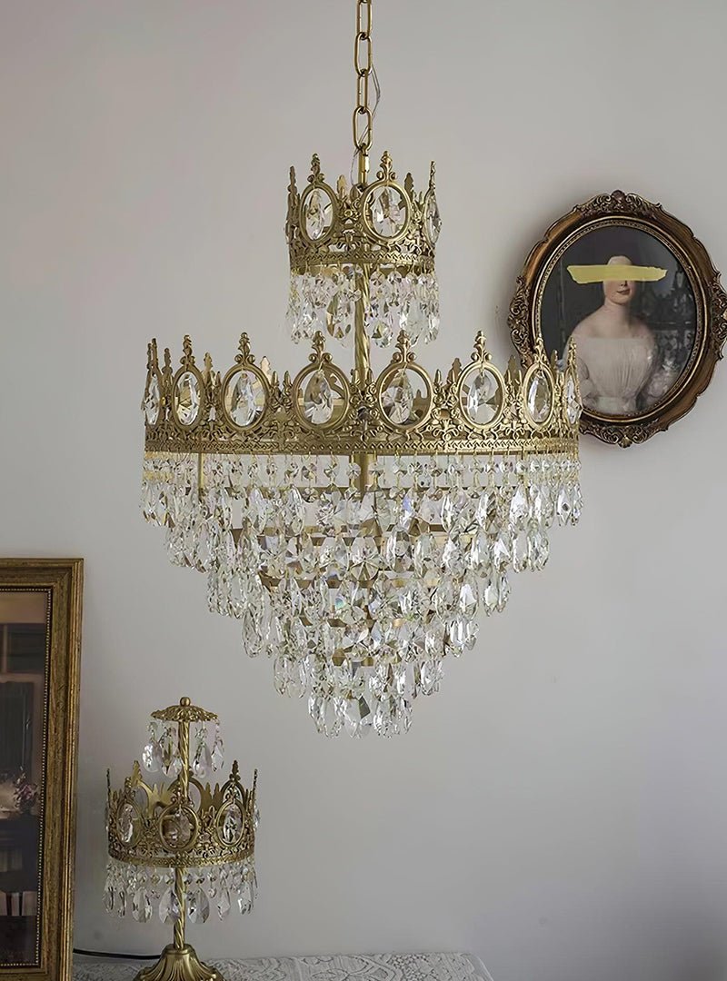 Antique Crown Crystal Chandelier 16