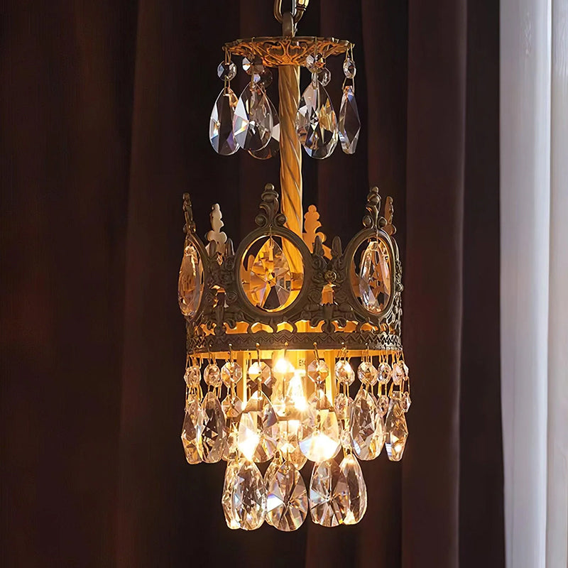 Antique Crown Crystal Chandelier 8