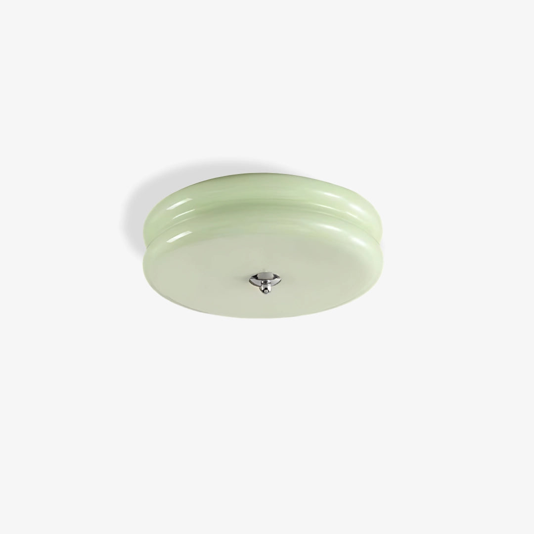 Art Deco Cream Ceiling Light Green