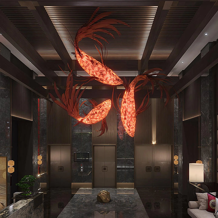 Art Fish Lantern Chandelier 15