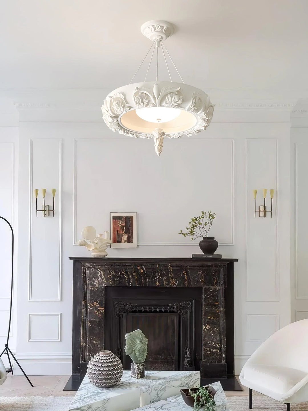 Artistic White Plaster Chandelier 1