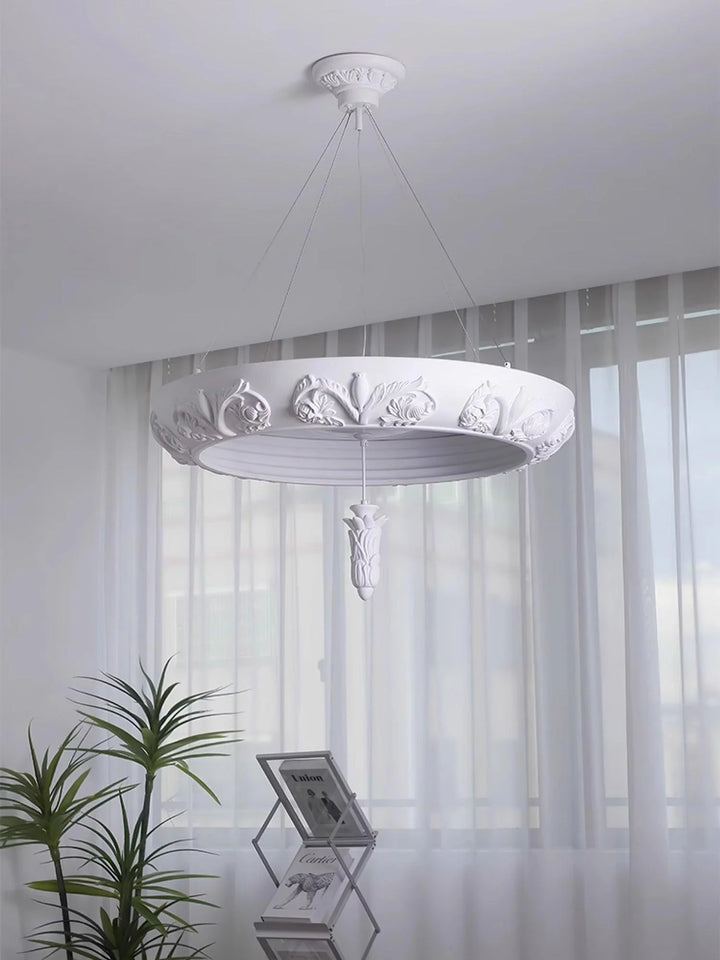 Artistic White Plaster Chandelier 12