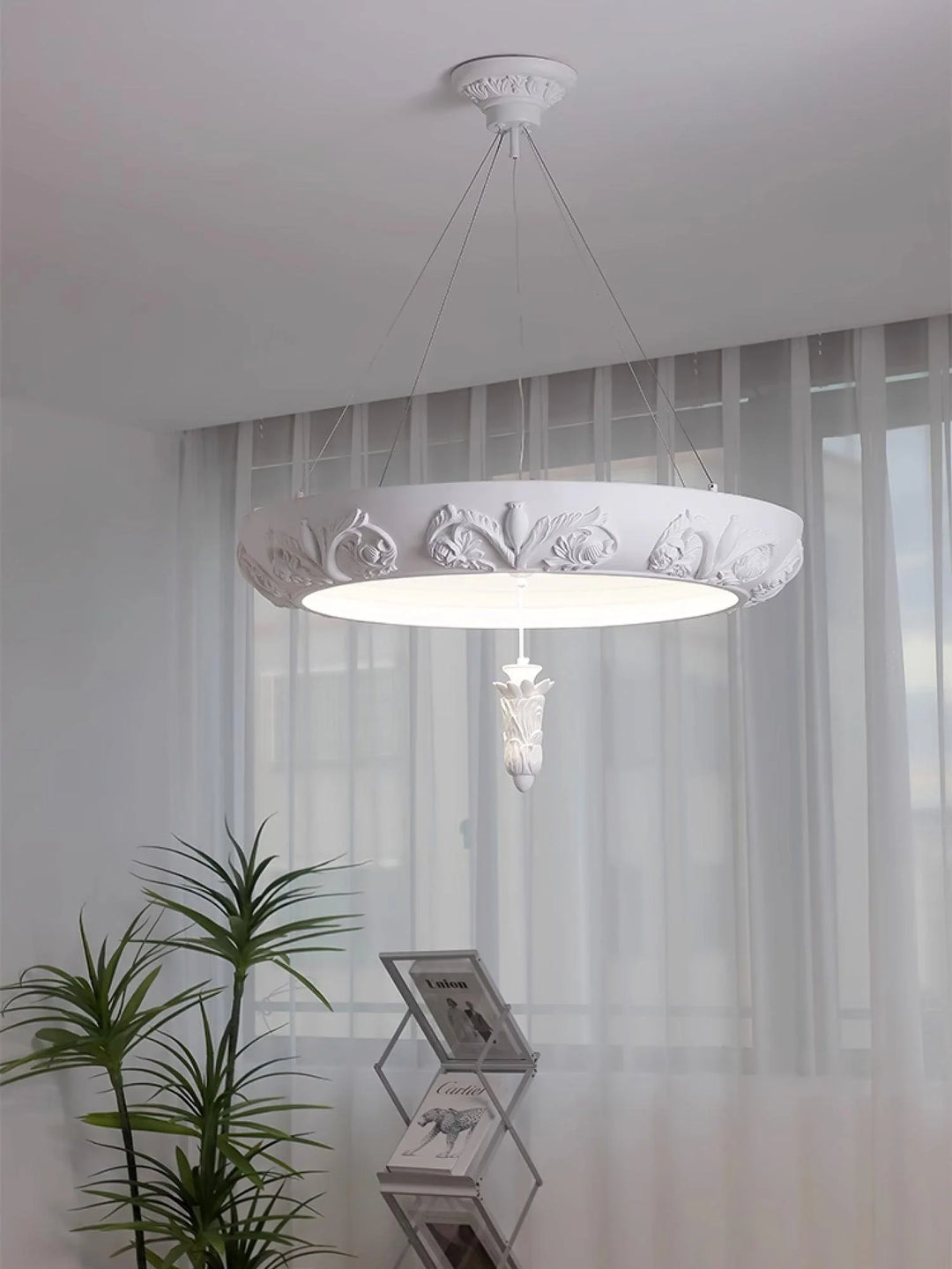 Artistic White Plaster Chandelier 13