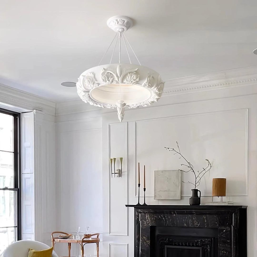 Artistic White Plaster Chandelier 6