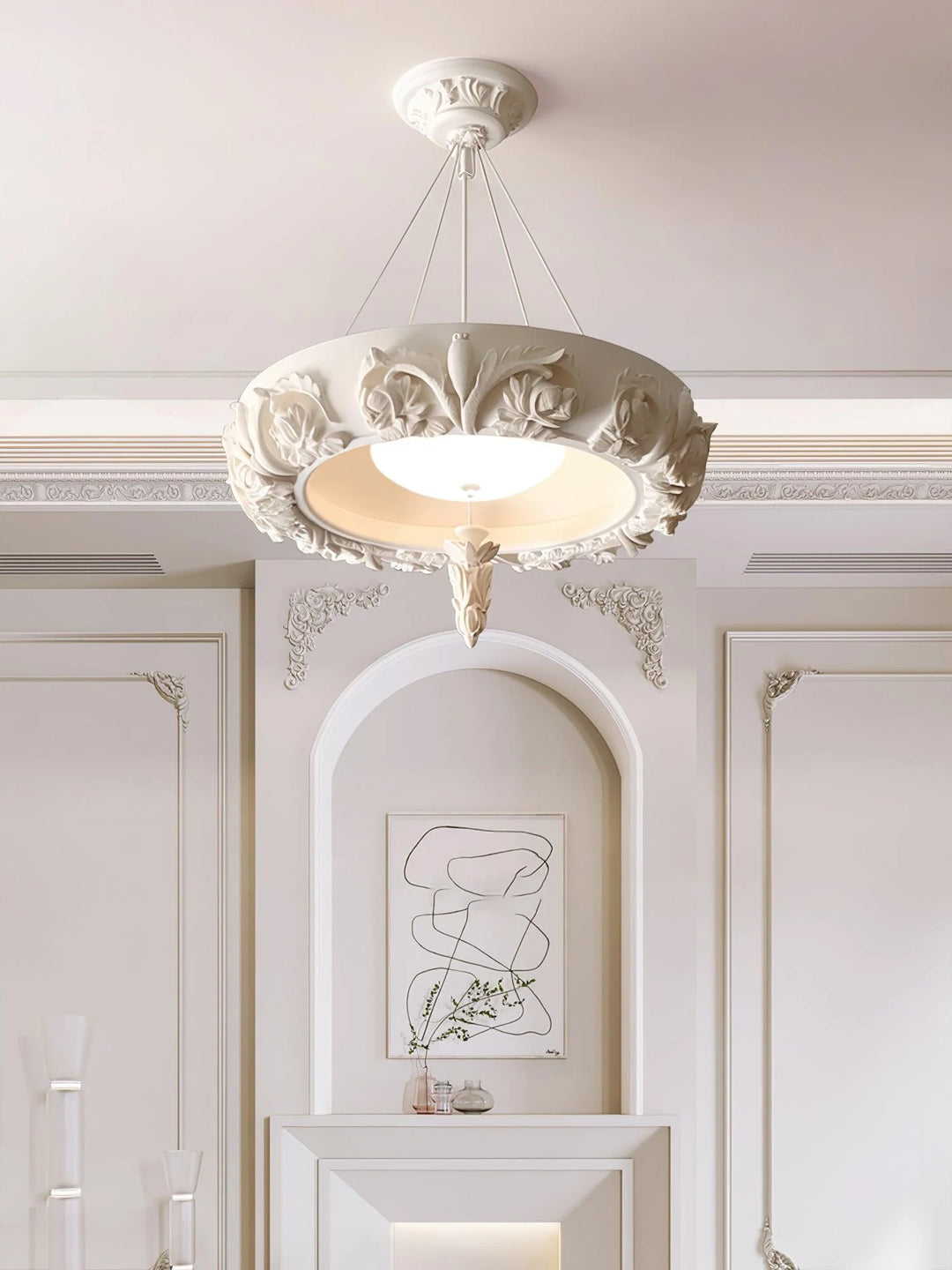 Artistic White Plaster Chandelier 7