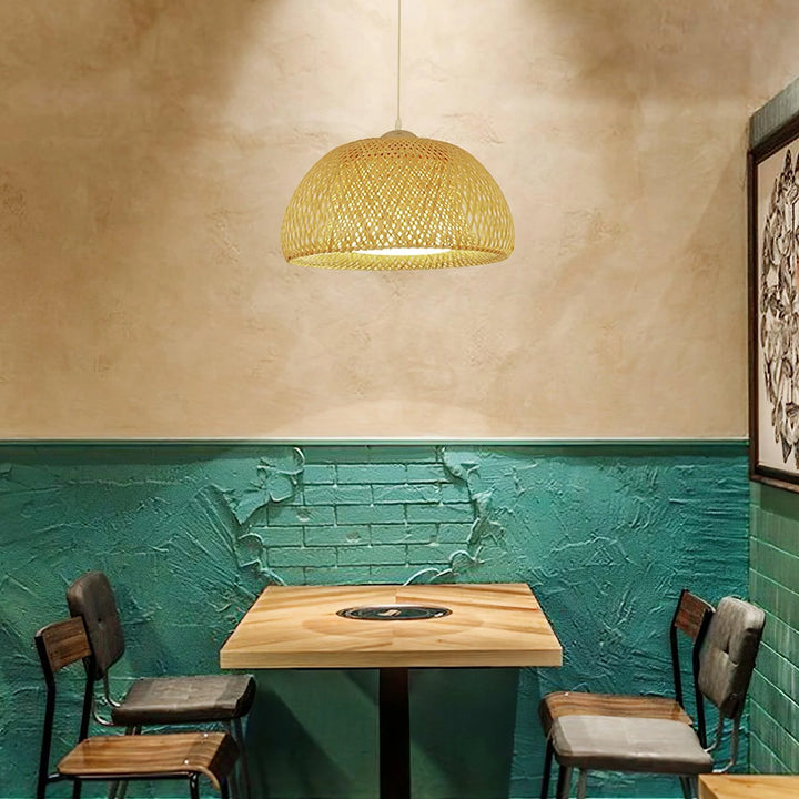 Bamboo basket pendant lamp 4