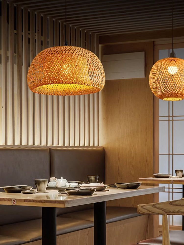 Bamboo basket pendant lamp 7