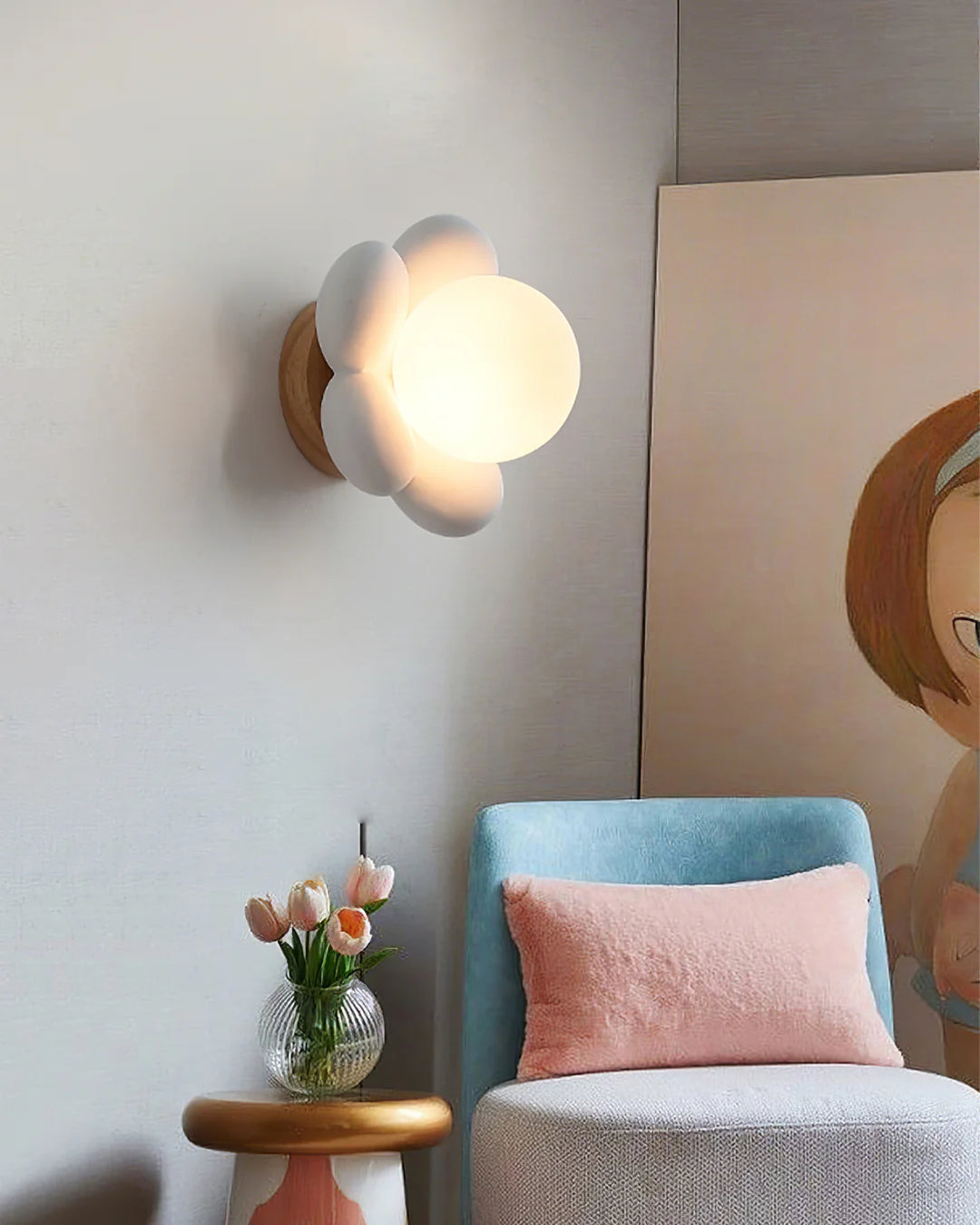 Big Head Flower Wall Lamp