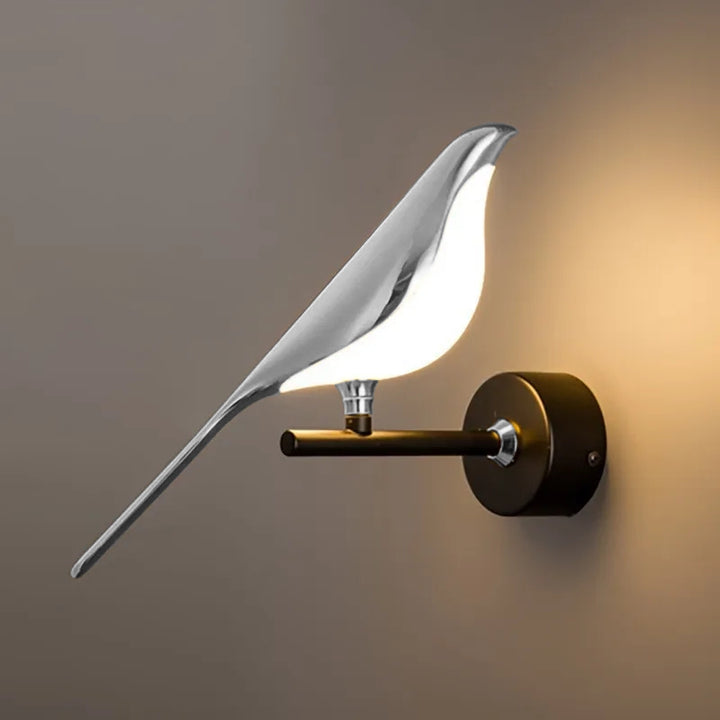 Bird wall lamp silver A