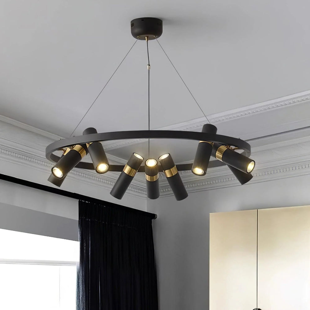 Black Mutil Pipe Chandelier 8