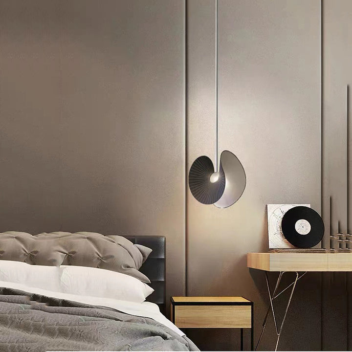 Black Shell Pendant Light in bedroom