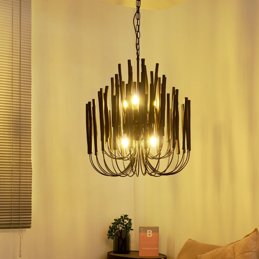 Black wood swinton chandelier