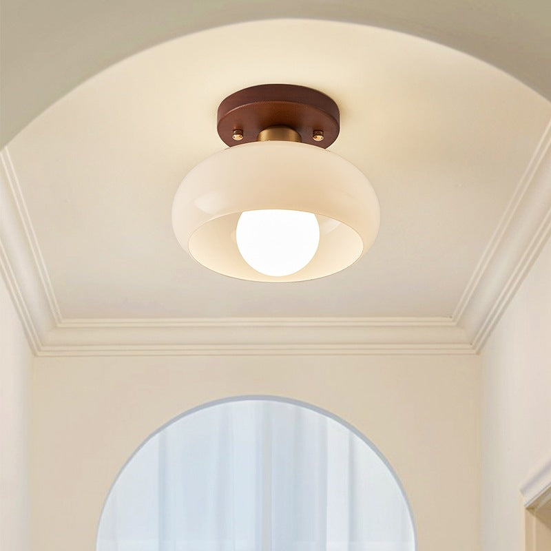 Boris Wood Ceiling Lamp in the entry