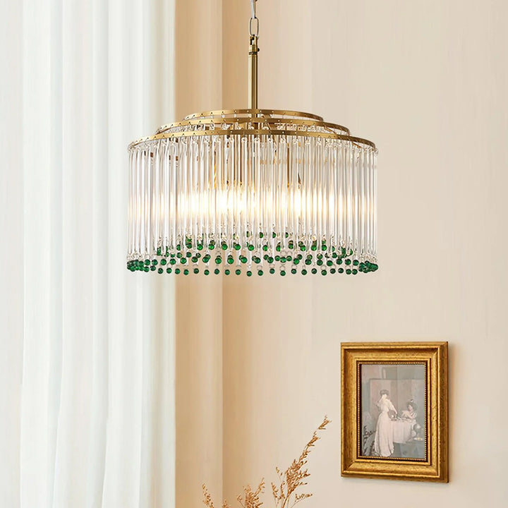 Brass Glass Chandelier 3