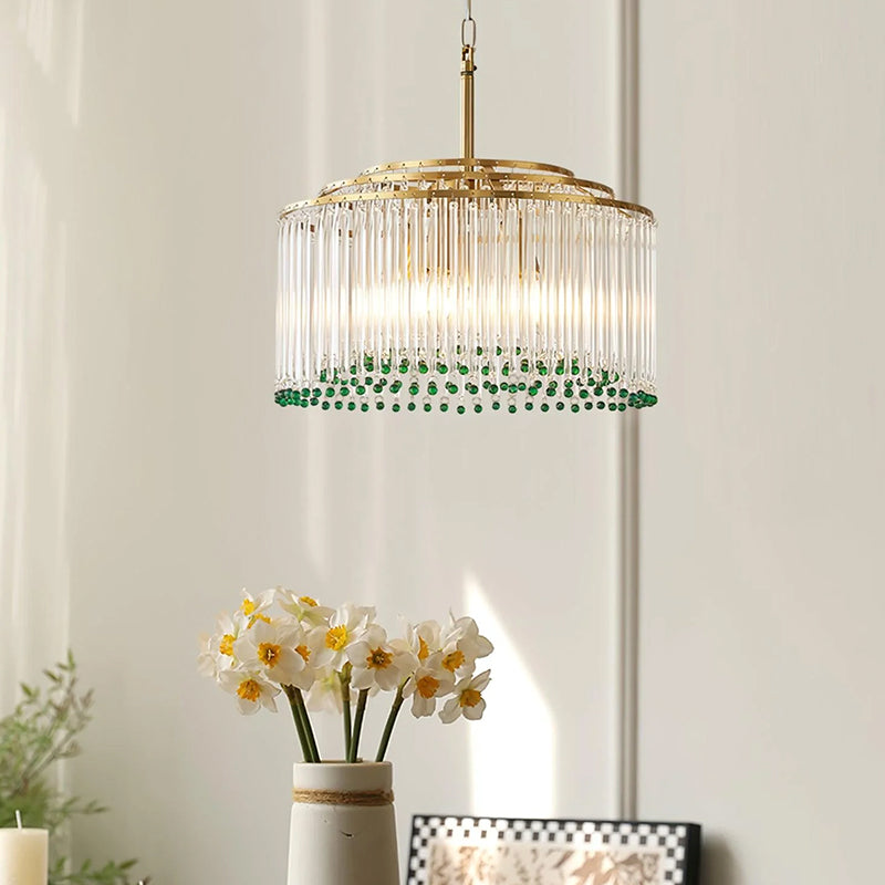 Brass Glass Chandelier 4