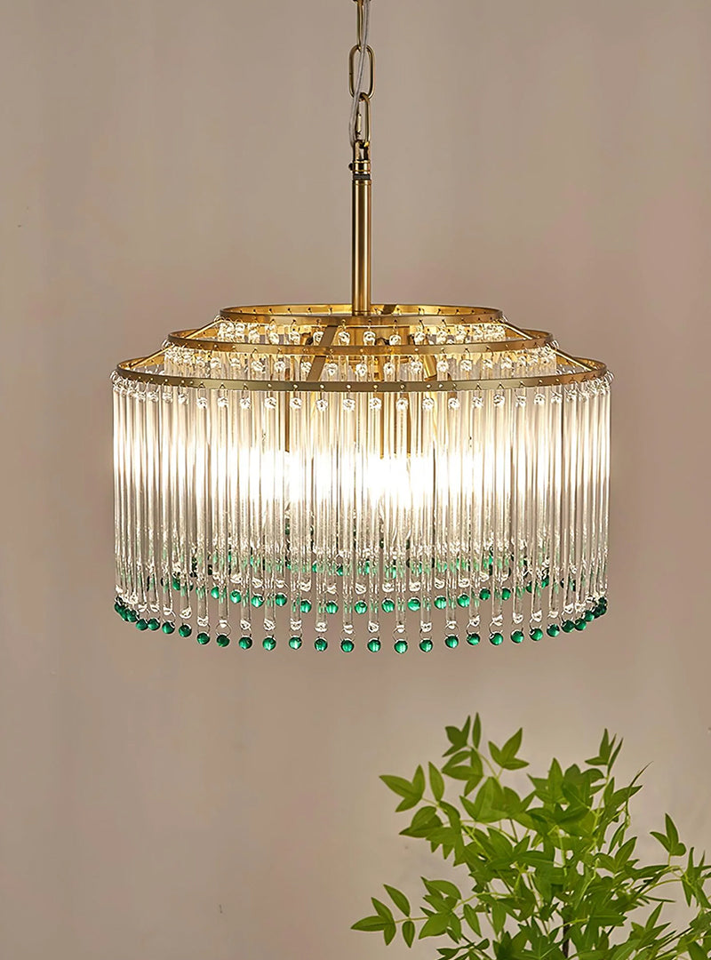 Brass Glass Chandelier 7