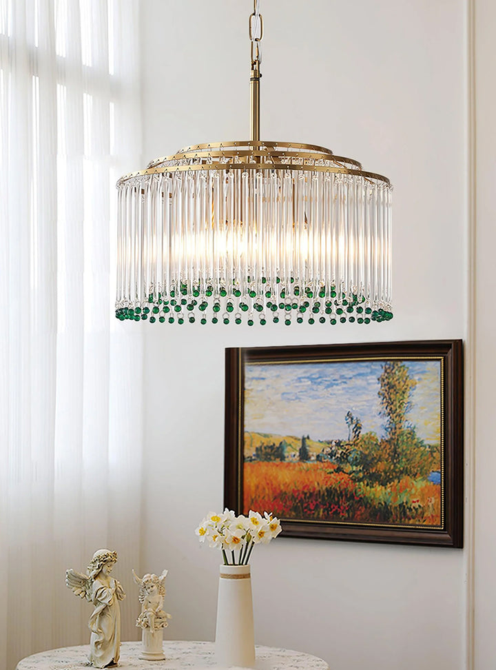 Brass Glass Chandelier 8