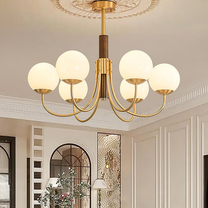 Brass Satellite Ball Chandelier 6