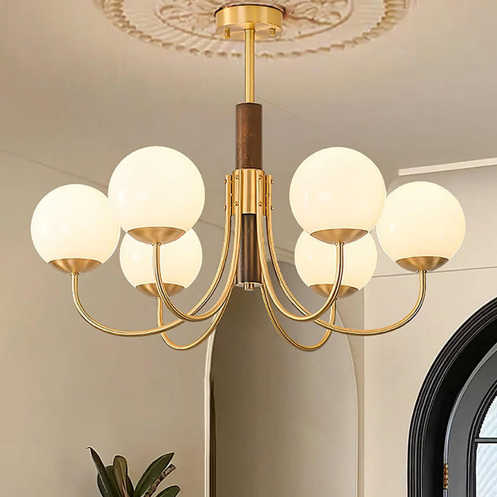 Brass Satellite Ball Chandelier 8