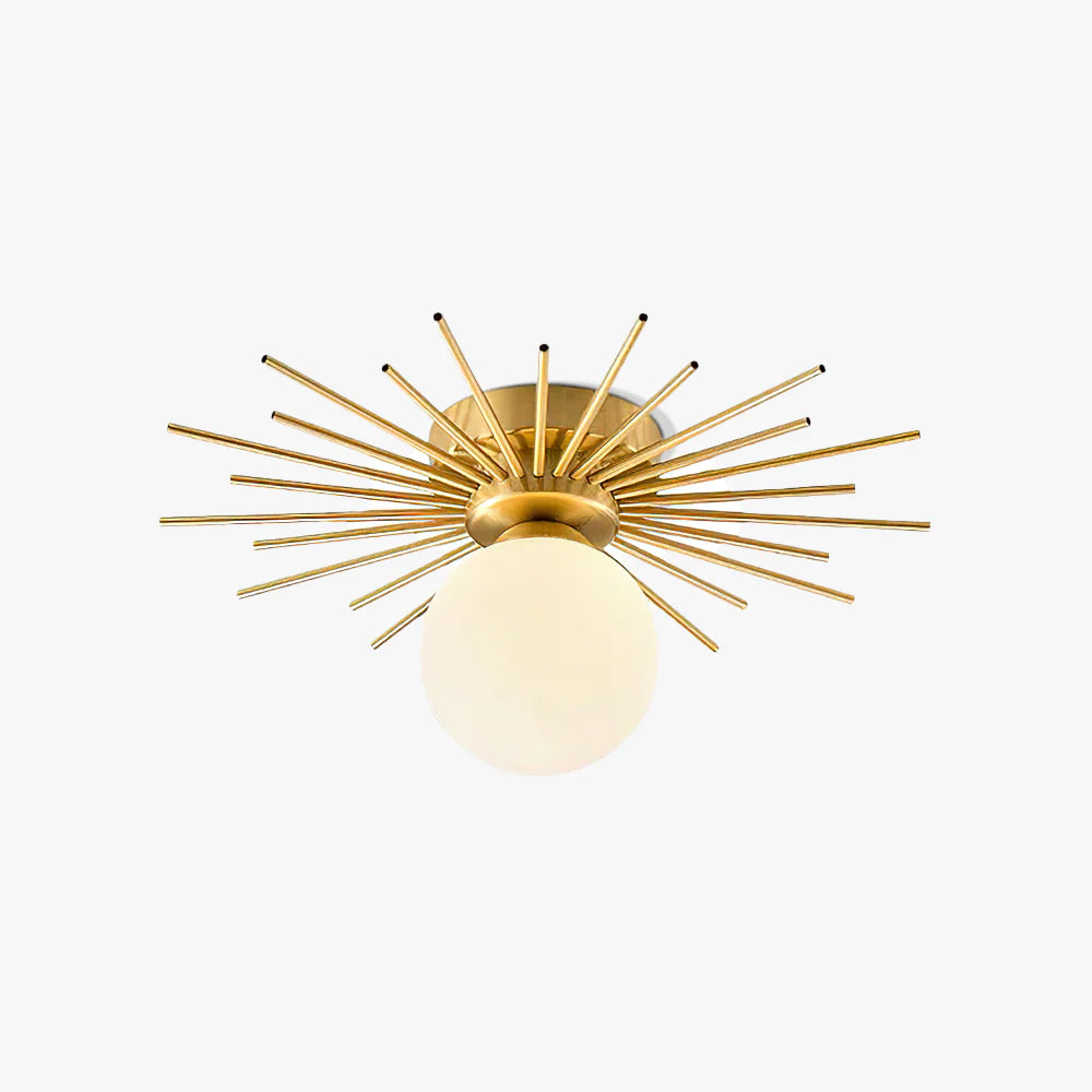 Brass Sunburst Ceiling Lamp B