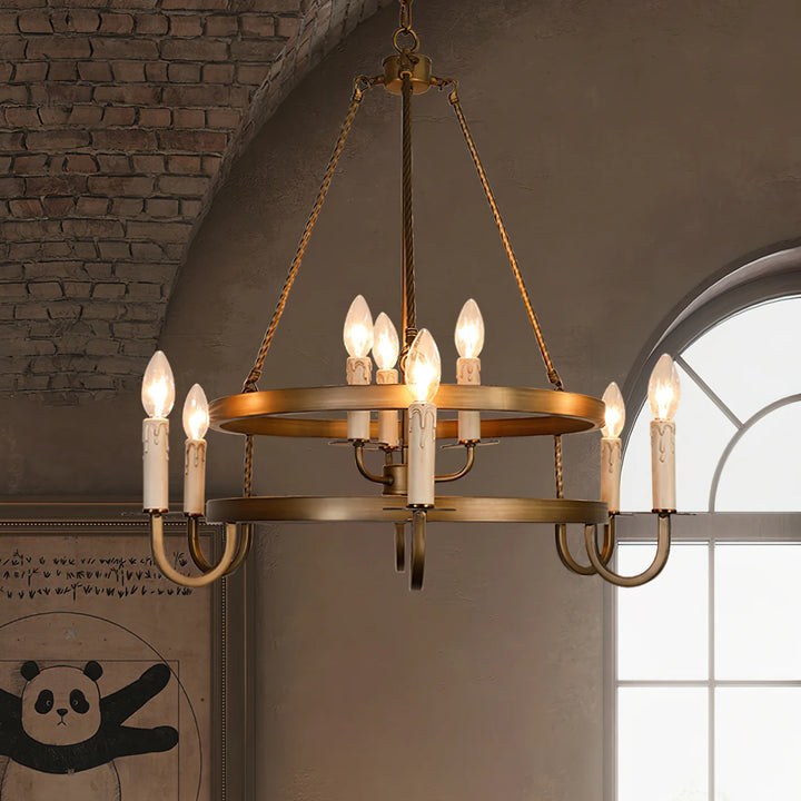 Bronze Wagon Wheel Chandelier 11