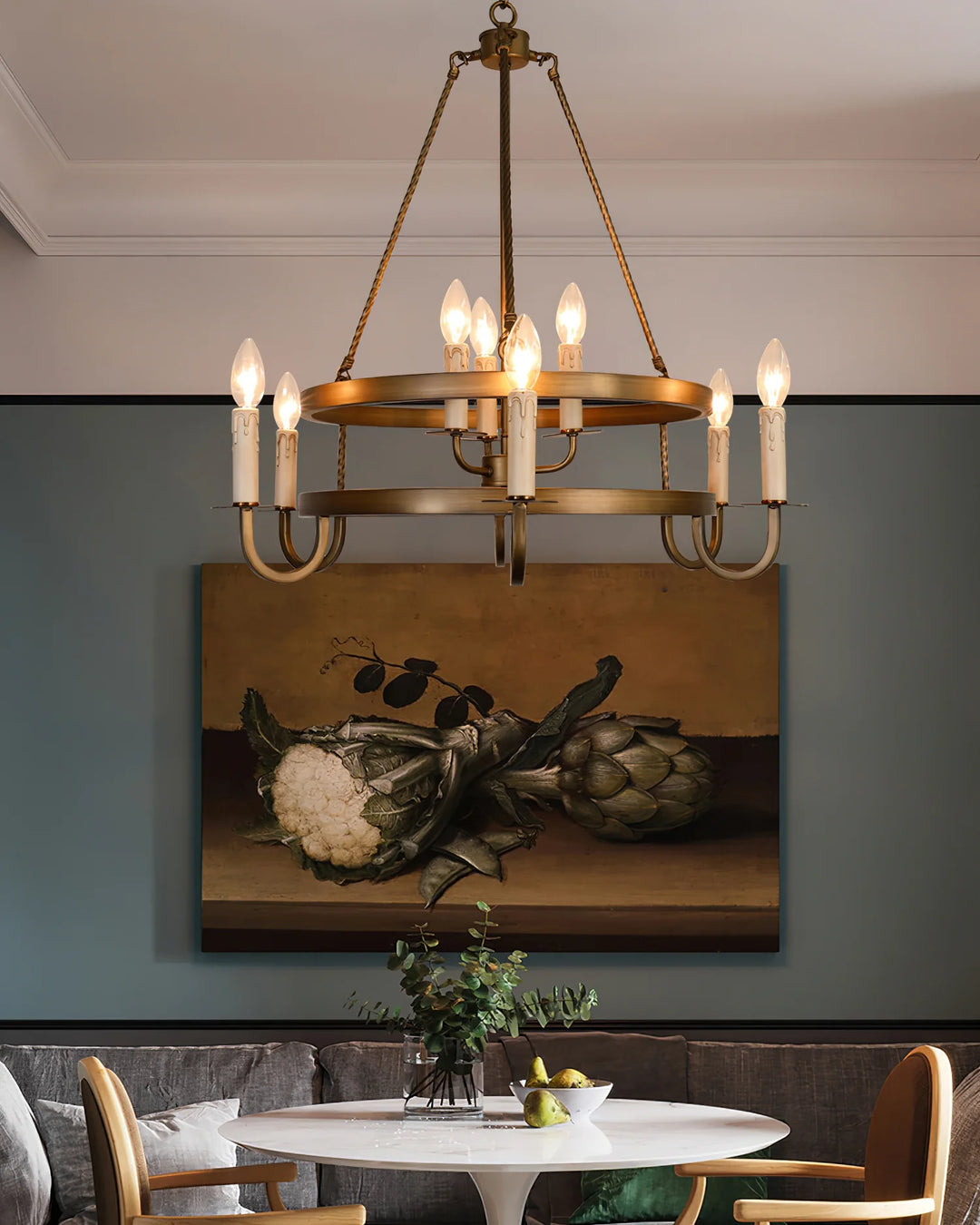 Bronze Wagon Wheel Chandelier 4