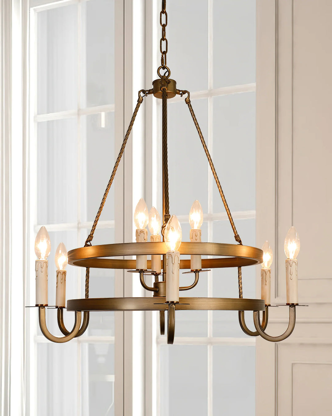 Bronze Wagon Wheel Chandelier 8