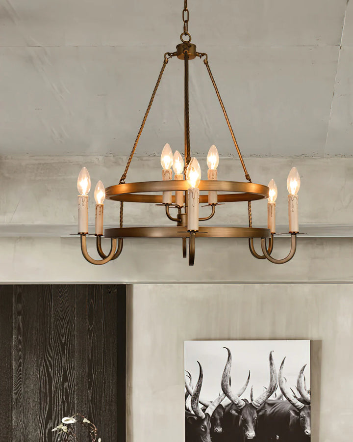 Bronze Wagon Wheel Chandelier 9