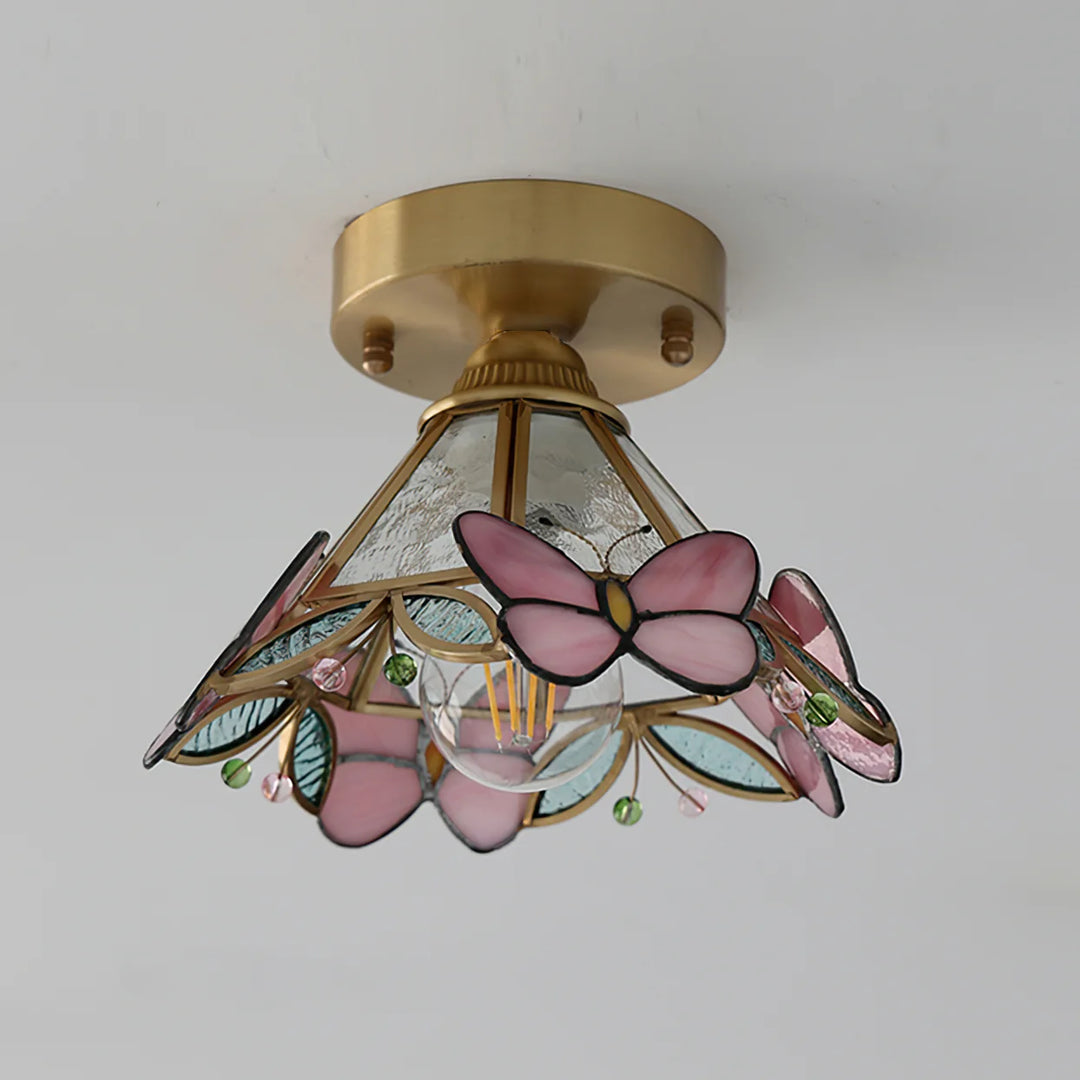 Plafonnier en verre papillon